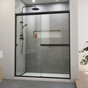 DreamLine SDAB60W700VXX09 Alliance Pro BG Semi-Frameless Sliding Shower Door in Satin Black
