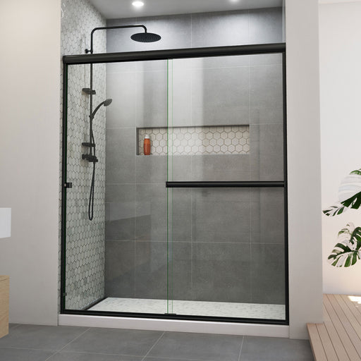 DreamLine SDAB60W700VXX09 Alliance Pro BG Semi-Frameless Sliding Shower Door in Satin Black