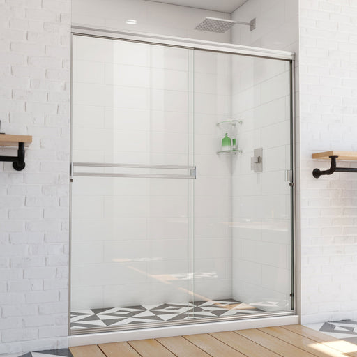 DreamLine SDAB60A700VXX04 Alliance Pro BG Semi-Frameless Sliding Shower Door in Brushed Nickel