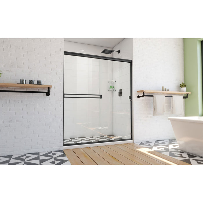 DreamLine SDAB60A700VXX09 Alliance Pro BG 56-60"W x 70 3/8"H Semi-Frameless Sliding Shower Door in Satin Black with Clear Glass