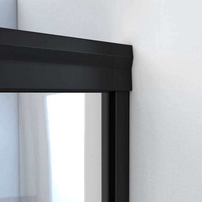 DreamLine SDAB60A700VXX09 Alliance Pro BG 56-60"W x 70 3/8"H Semi-Frameless Sliding Shower Door in Satin Black with Clear Glass