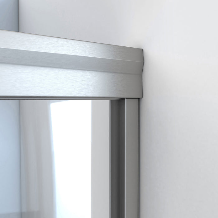 DreamLine SDAB60W700VXX04 Alliance Pro BG 56-60"W x 70 3/8"H Semi-Frameless Sliding Shower Door in Brushed Nickel