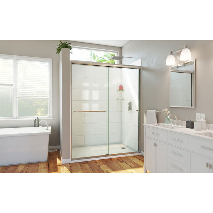 DreamLine SDAH60W760VXX04 Alliance Pro HV 56-60"W x 76 1/2"H Semi-Frameless Sliding Shower Door in Brushed Nickel