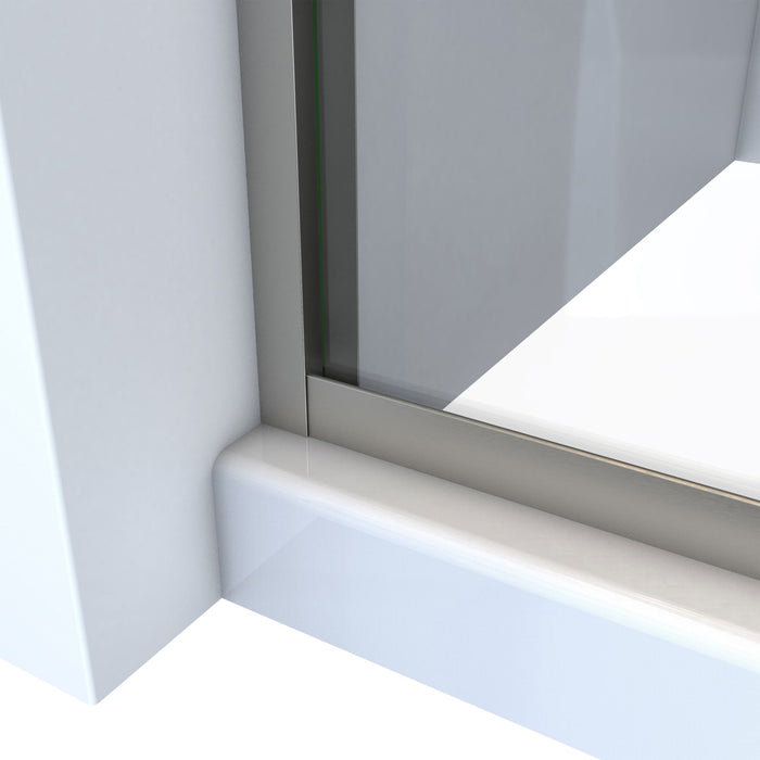 DreamLine SDAH60W760VXX04 Alliance Pro HV 56-60"W x 76 1/2"H Semi-Frameless Sliding Shower Door in Brushed Nickel