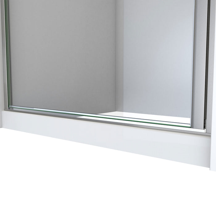 DreamLine SDA130W690VRX04 Alliance Swing BG 30 - 31"W x 69"H Semi-Frameless Swing Shower Door in Brushed Nickel and Clear Glass