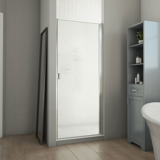 DreamLine SDA130W690VRR04 Alliance Swing BG Semi-Frameless Swing Shower Door in Brushed Nickel, Rain Glass