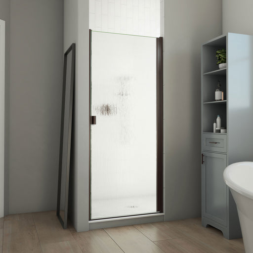 DreamLine SDA130W690VRR06 Alliance Swing BG Semi-Frameless Swing Shower Door in Oil Rubbed Bronze, Rain Glass