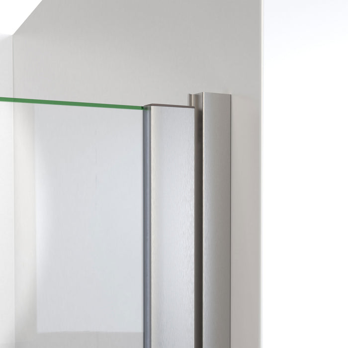 DreamLine SDA130W690VRX04 Alliance Swing BG 30 - 31"W x 69"H Semi-Frameless Swing Shower Door in Brushed Nickel and Clear Glass