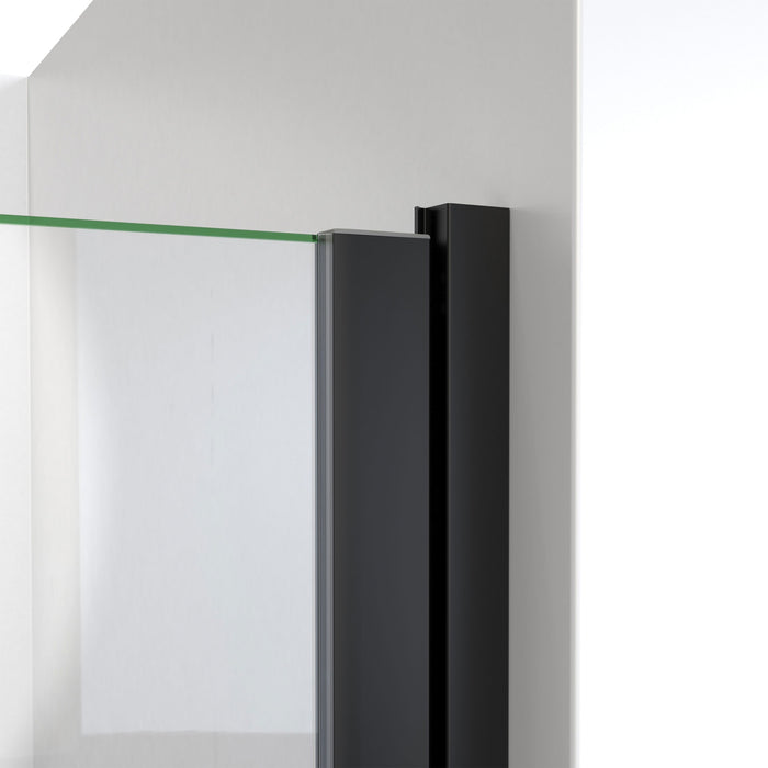 DreamLine SDA128W660VRX09 Alliance Swing BG 28 - 29"W x 66"H Semi-Frameless Swing Shower Door in Matte Black and Clear Glass