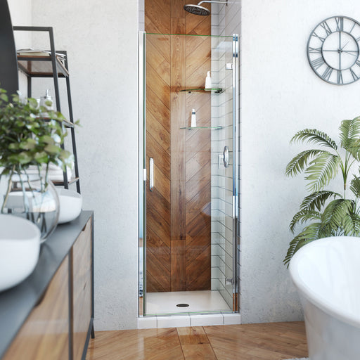 DreamLine SDA224W720VMX01 Alliance Swing Semi-Frameless Swing Shower Door in Chrome, Clear Glass