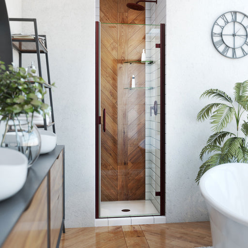 DreamLine SDA224W720VMX06 Alliance Swing Semi-Frameless Swing Shower Door in Oil Rubbed Bronze, Clear Glass