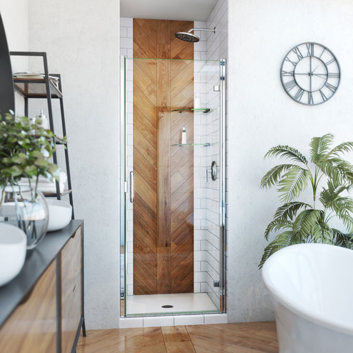 DreamLine SDA230W720VMX01 Alliance Swing Semi-Frameless Swing Shower Door in Chrome, Clear Glass