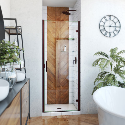 DreamLine SDA230W720VMX06 Alliance Swing Semi-Frameless Swing Shower Door in Oil Rubbed Bronze, Clear Glass