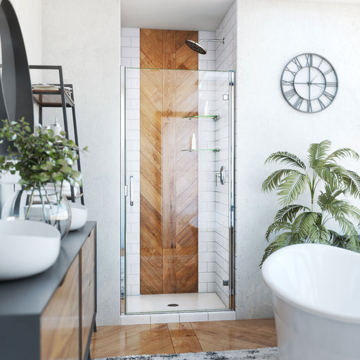DreamLine SDA233W720VMX01 Alliance Swing Semi-Frameless Swing Shower Door in Chrome, Clear Glass