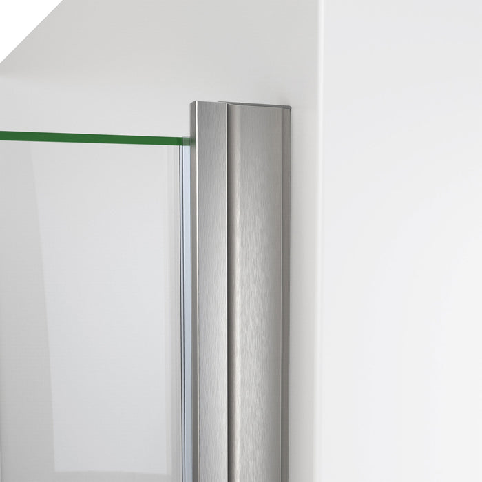 DreamLine SDA233W720VMX04 Alliance Swing 33"W x 72 5/8"H Semi-Frameless Swing Shower Door in Brushed Nickel and Clear Glass