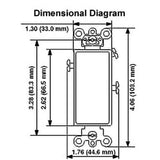 Amba ATW-S-A Pilot Light Switch, Almond Finish