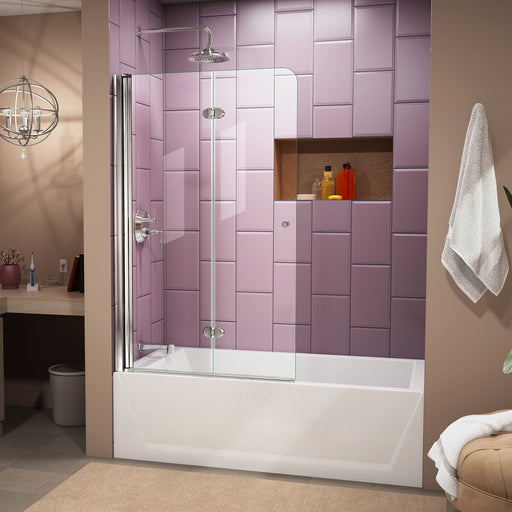 DreamLine SHDR-3636580-01 Aqua Fold 36"W x 58"H Frameless Bi-Fold Tub Door in Chrome - Bath4All