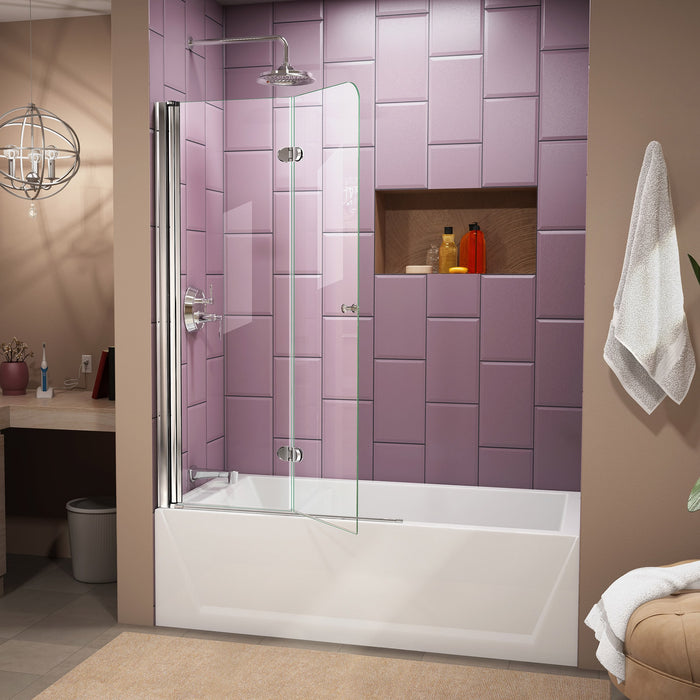 DreamLine SHDR-3636580-01 Aqua Fold 36"W x 58"H Frameless Bi-Fold Tub Door in Chrome - Bath4All