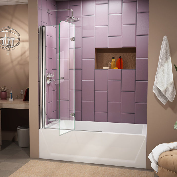DreamLine SHDR-3636580-01 Aqua Fold 36"W x 58"H Frameless Bi-Fold Tub Door in Chrome - Bath4All