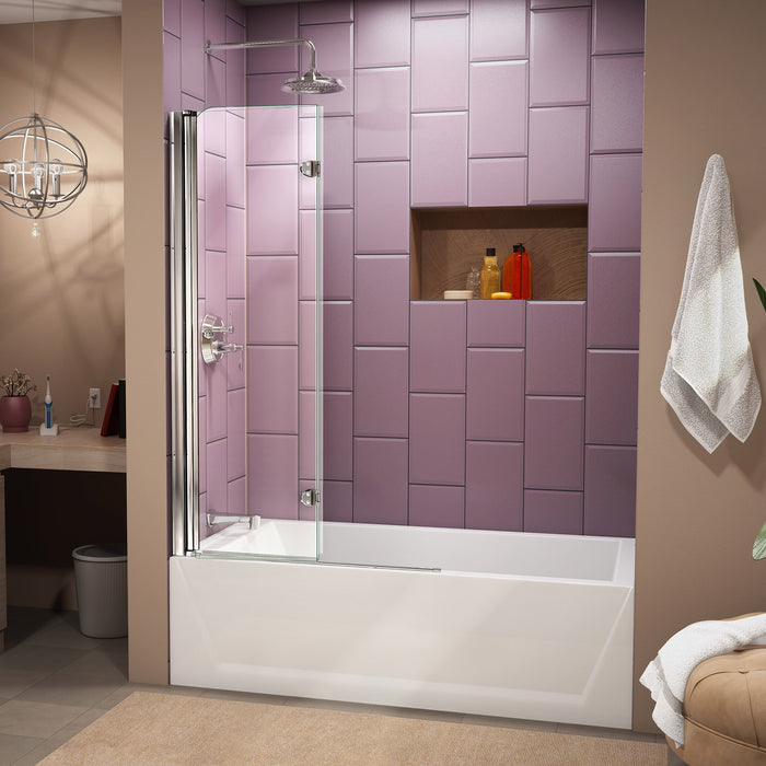 DreamLine SHDR-3636580-01 Aqua Fold 36"W x 58"H Frameless Bi-Fold Tub Door in Chrome - Bath4All