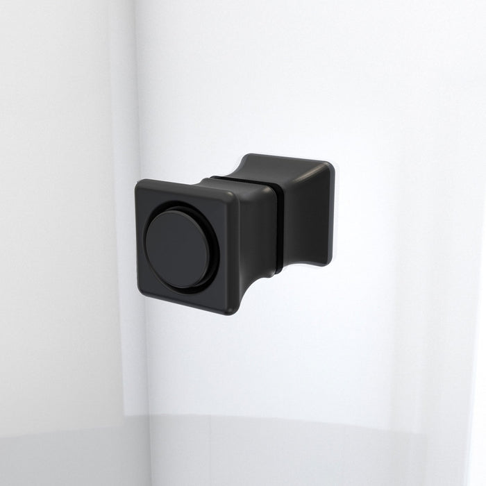 DreamLine DL-6526QC-09 Aqua-Q Fold 36" D x 36" W x 76 3/4" H Frameless Bi-Fold Shower Door in Satin Black with White Base and Walls Kit
