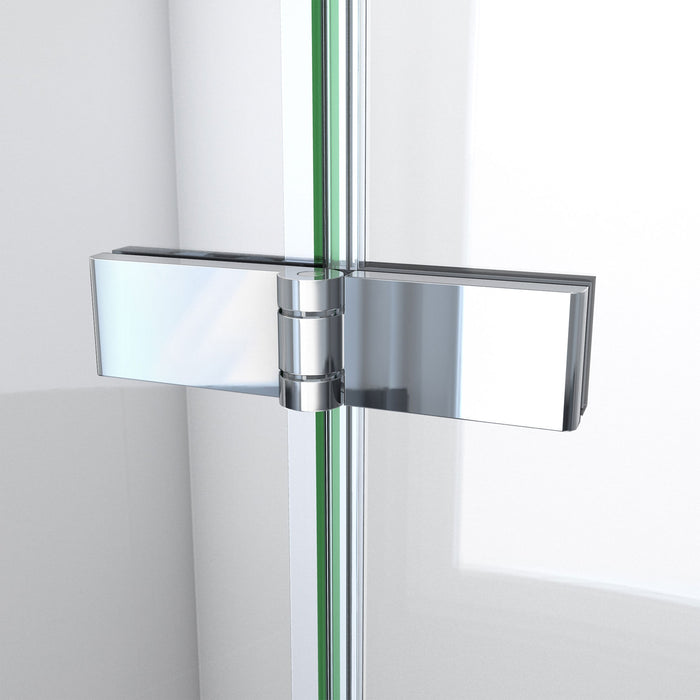 DreamLine DL-6528QC-01 Aqua-Q Fold 36" D x 36" W x 74 3/4" H Frameless Bi-Fold Shower Door in Chrome with White Base Kit