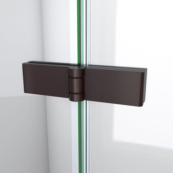 DreamLine DL-6529QC-22-06 Aqua-Q Fold 32" D x 32" W x 74 3/4" H Frameless Bi-Fold Shower Door in Oil Rubbed Bronze with Biscuit Base Kit