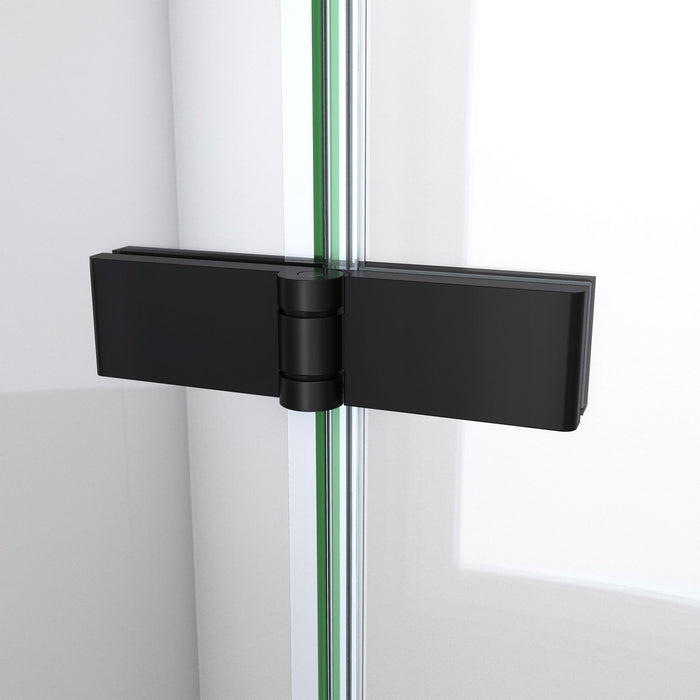DreamLine DL-6529QC-88-09 Aqua-Q Fold 32" D x 32" W x 74 3/4" H Frameless Bi-Fold Shower Door in Satin Black with Black Base Kit