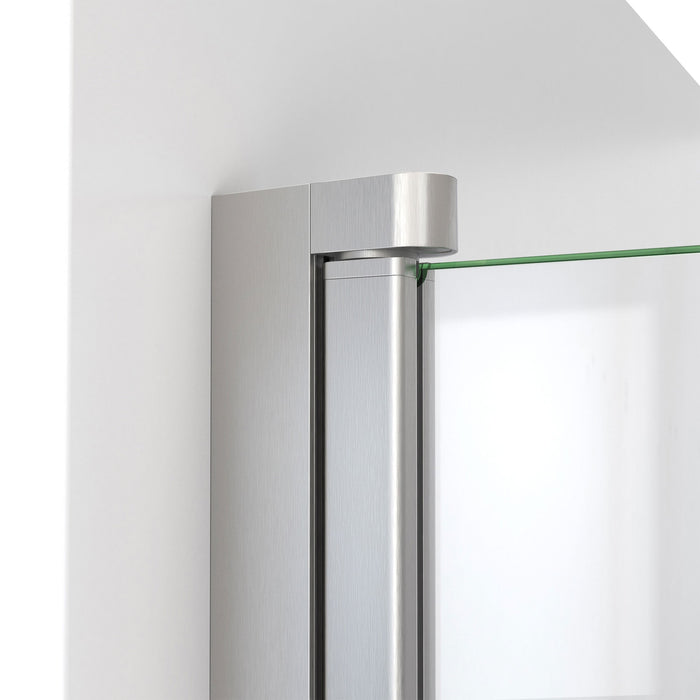 DreamLine DL-6527QC-88-04 Aqua-Q Fold 32" D x 32" W x 76 3/4" H Frameless Bi-Fold Shower Door in Brushed Nickel with Black Base and Walls Kit