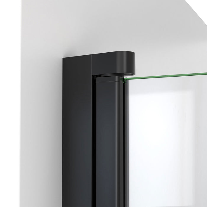 DreamLine DL-6526QC-09 Aqua-Q Fold 36" D x 36" W x 76 3/4" H Frameless Bi-Fold Shower Door in Satin Black with White Base and Walls Kit