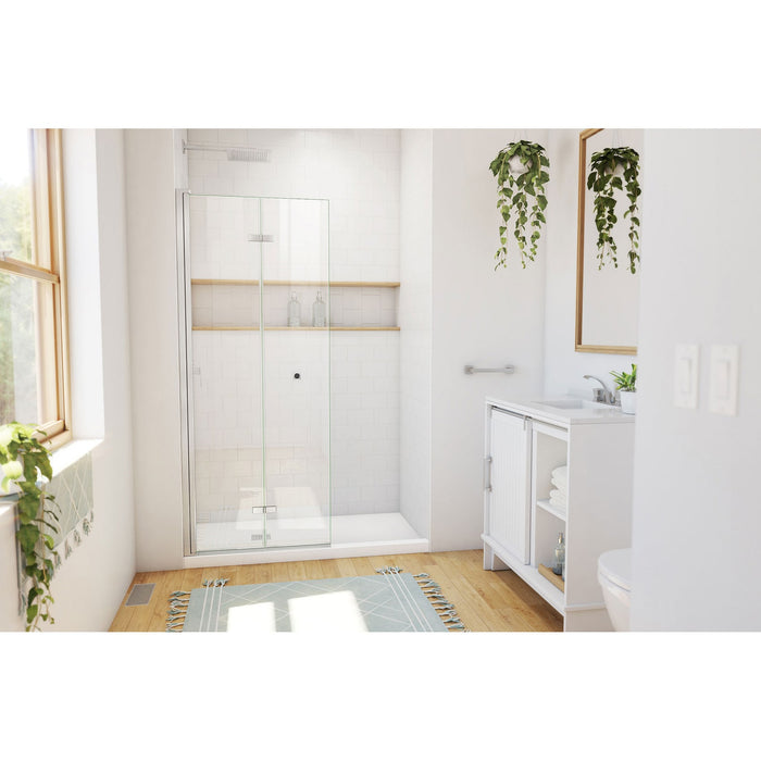 DreamLine SD-363072Q-04 Aqua-Q Fold 29 1/2" W x 72" H Frameless Bi-Fold Shower Door in Brushed Nickel