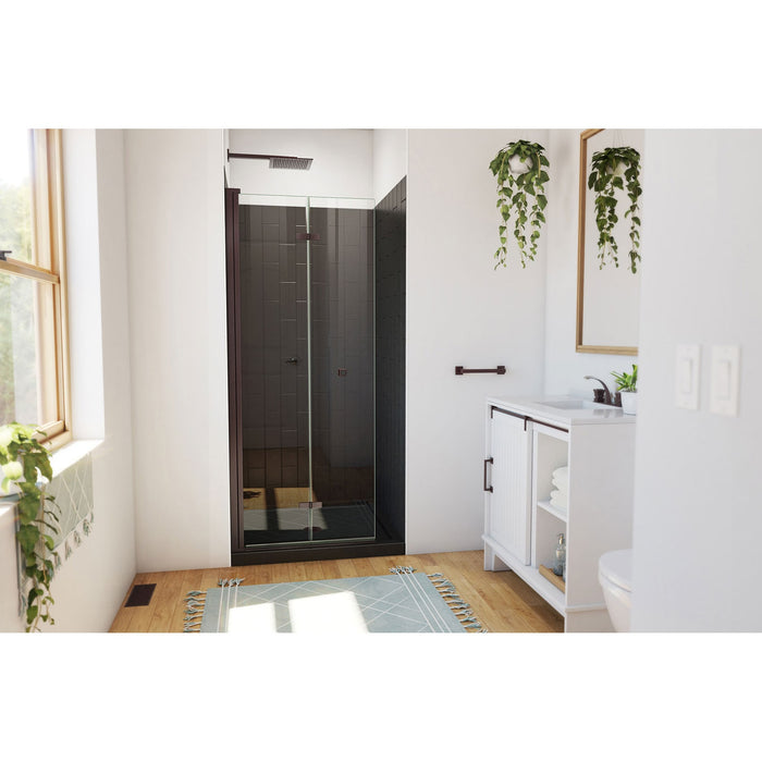 DreamLine DL-6527QC-88-06 Aqua-Q Fold 32" D x 32" W x 76 3/4" H Frameless Bi-Fold Shower Door in Oil Rubbed Bronze with Black Kit