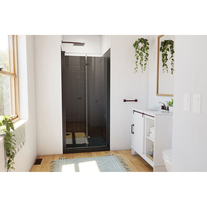 DreamLine DL-6526QC-88-06 Aqua-Q Fold 36" D x 36" W x 76 3/4" H Frameless Bi-Fold Shower Door in Oil Rubbed Bronze with Black Kit