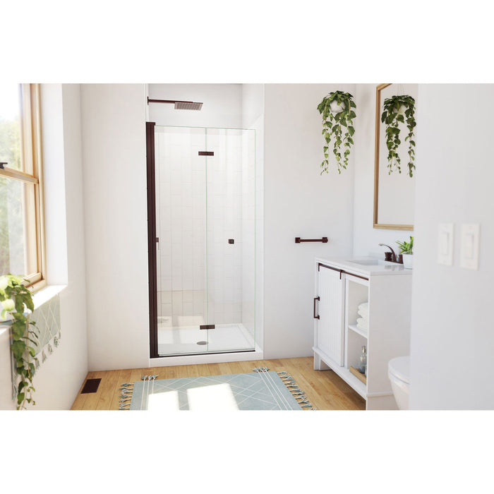 DreamLine DL-6526QC-06 Aqua-Q Fold 36" D x 36" W x 76 3/4" H Frameless Bi-Fold Shower Door in Oil Rubbed Bronze with White Kit