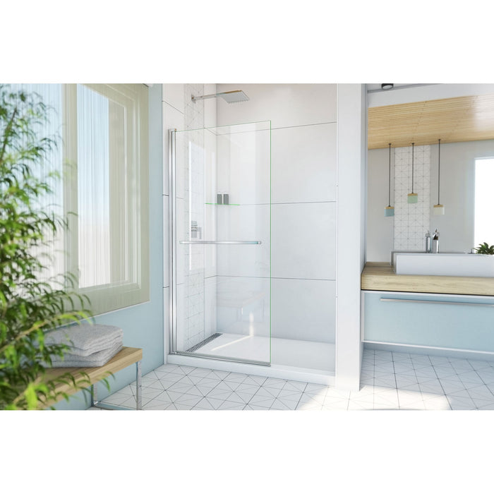 DreamLine SD-373472Q-01 Aqua-Q Swing 33 1/2" W x 72" H Frameless Shower Door in Chrome