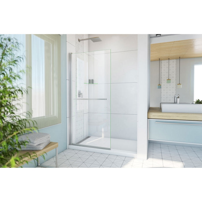 DreamLine SD-373472Q-04 Aqua-Q Swing 33 1/2" W x 72" H Frameless Shower Door in Brushed Nickel