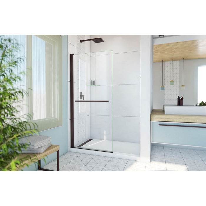 DreamLine SD-373472Q-06 Aqua-Q Swing 33 1/2" W x 72" H Frameless Shower Door in Oil Rubbed Bronze
