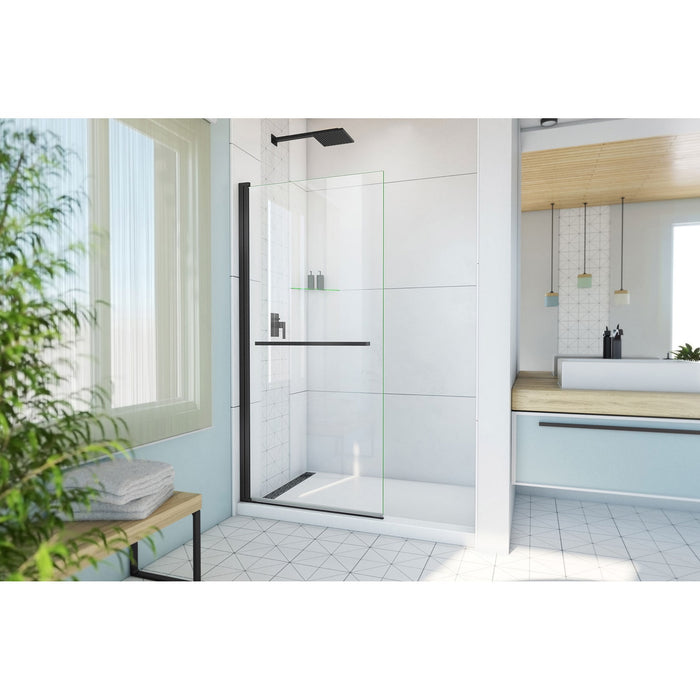 DreamLine SD-373472Q-09 Aqua-Q Swing 33 1/2" W x 72" H Frameless Shower Door in Satin Black
