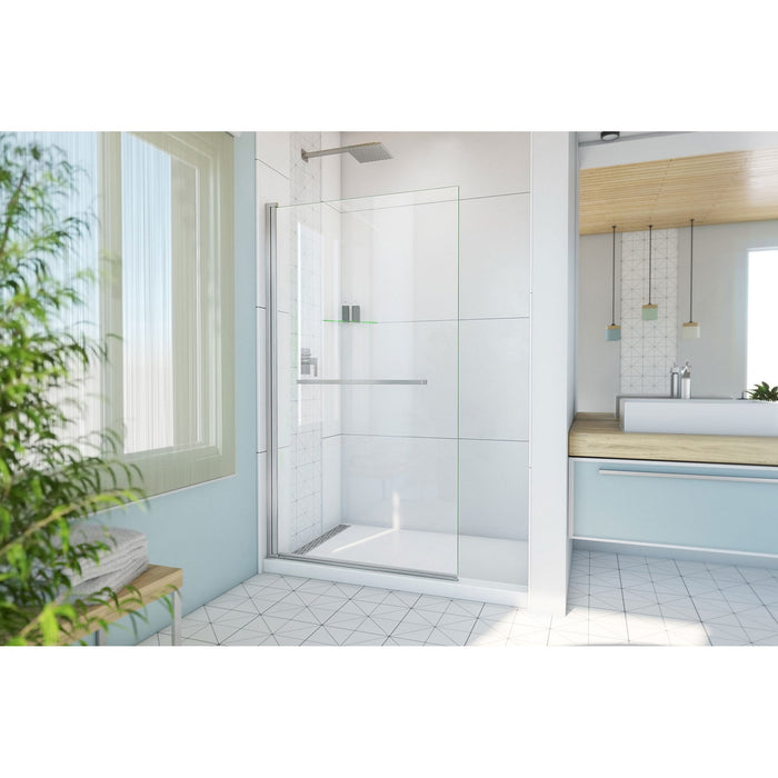 DreamLine SD-374072Q-04 Aqua-Q Swing 39 1/2" W x 72" H Frameless Shower Door in Brushed Nickel