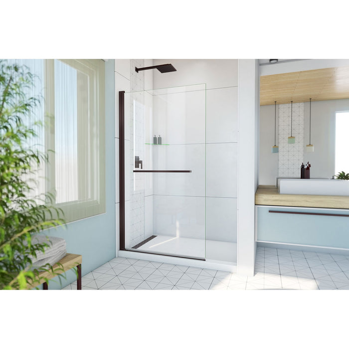 DreamLine SD-374072Q-06 Aqua-Q Swing 39 1/2" W x 72" H Frameless Shower Door in Oil Rubbed Bronze