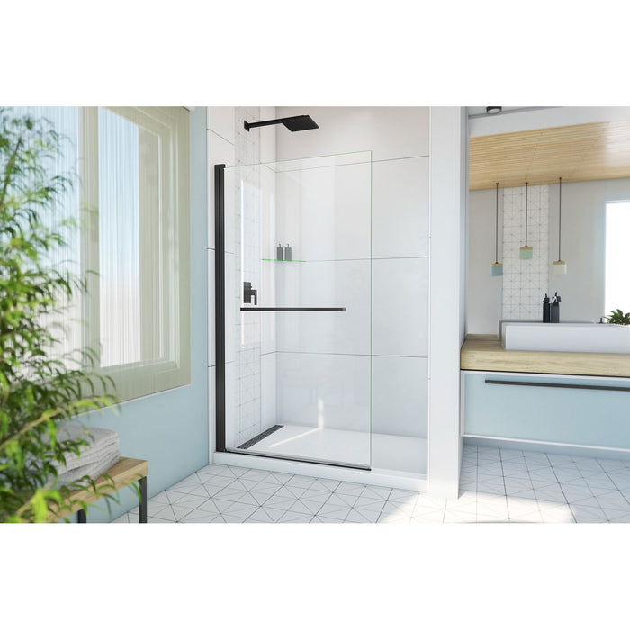 DreamLine SD-374072Q-09 Aqua-Q Swing 39 1/2" W x 72" H Frameless Shower Door in Satin Black