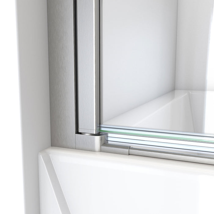 DreamLine SD-374072Q-04 Aqua-Q Swing 39 1/2" W x 72" H Frameless Shower Door in Brushed Nickel