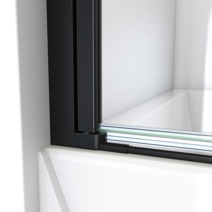 DreamLine SD-373472Q-09 Aqua-Q Swing 33 1/2" W x 72" H Frameless Shower Door in Satin Black