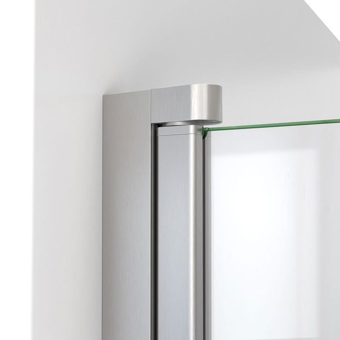 DreamLine SD-374072Q-04 Aqua-Q Swing 39 1/2" W x 72" H Frameless Shower Door in Brushed Nickel