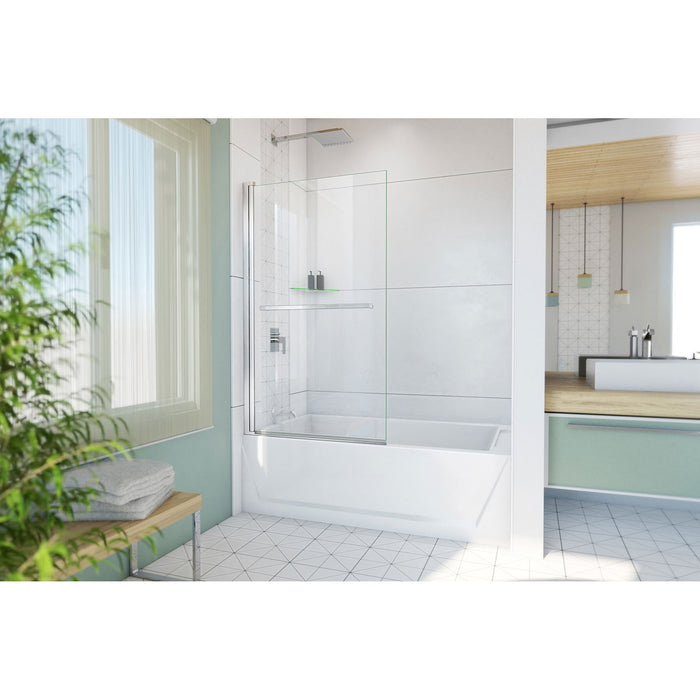 DreamLine SD-373458Q-01 Aqua-Q Swing 34" W x 58" H Frameless Tub Door in Chrome