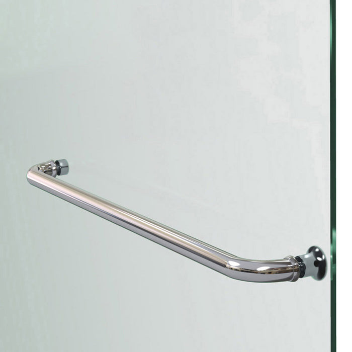DreamLine DL-6520C-01CL Aqua Ultra 30"D x 60"W x 74 3/4"H Frameless Shower Door in Chrome and Center Drain White Base Kit