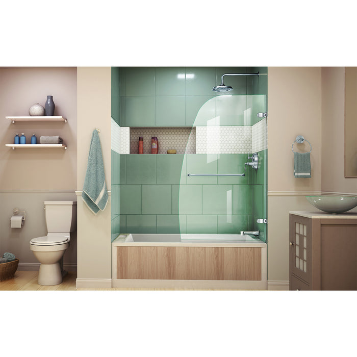 DreamLine SHDR-3534586-01 Aqua Uno 34"W x 58"H Frameless Hinged Tub Door in Chrome
