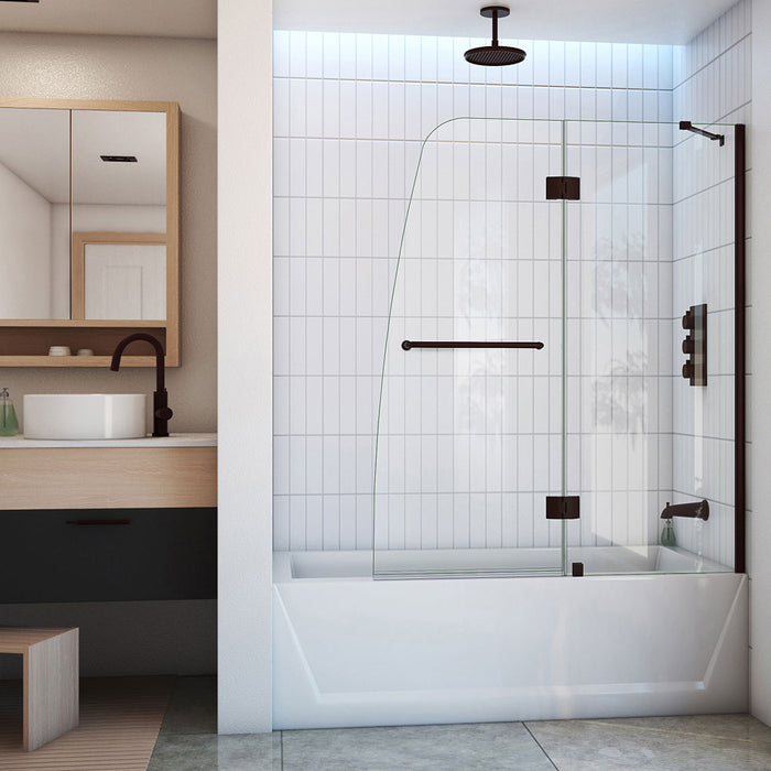 Dreamline SHDR-3148586-06 Aqua 48"W x 58"H Frameless Hinged Tub Door in Oil Rubbed Bronze