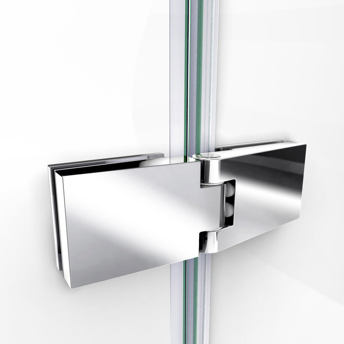 DreamLine DL-6523L-22-04 Aqua Ultra 36"D x 60"W x 74 3/4"H Frameless Shower Door in Brushed Nickel and Left Drain Biscuit Base Kit