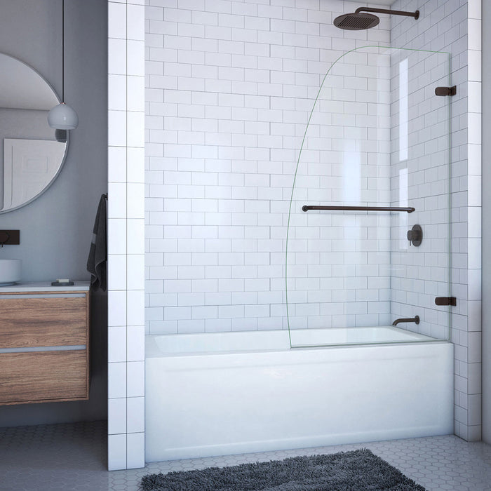 Dreamline SHDR-3534586-06 Aqua Uno 34"W x 58"H Frameless Hinged Tub Door in Oil Rubbed Bronze